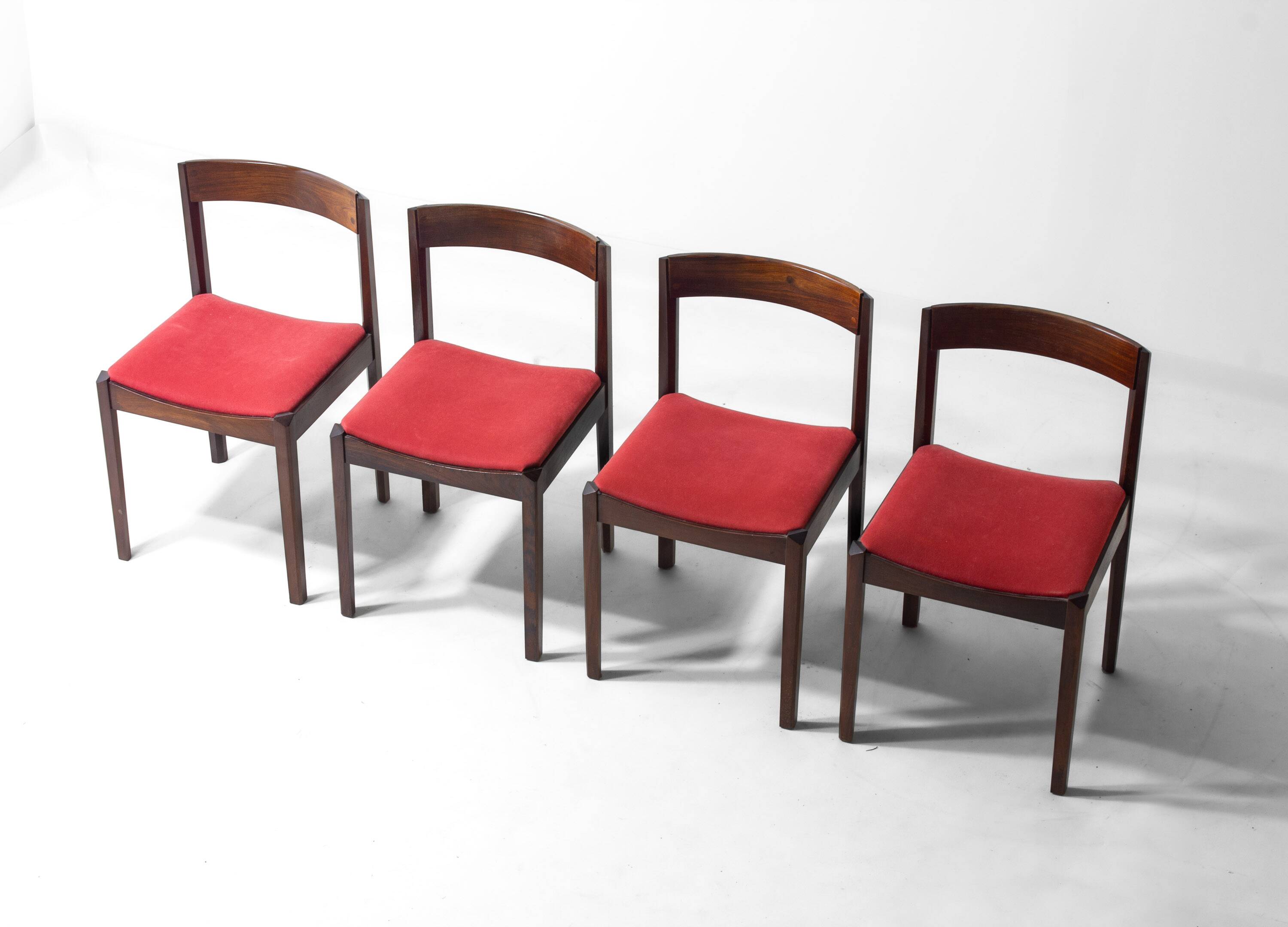 Set of 4 Dino Cavalli dining chairs in rosewood