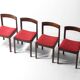 Ensemble de 4 chaises de salle à manger Dino Cavalli en palissandre.