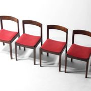 Set of 4 Dino Cavalli dining chairs in rosewood