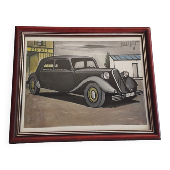 Dessin de Bernard Buffet Citroën  15 Cv  1950 - Années 80