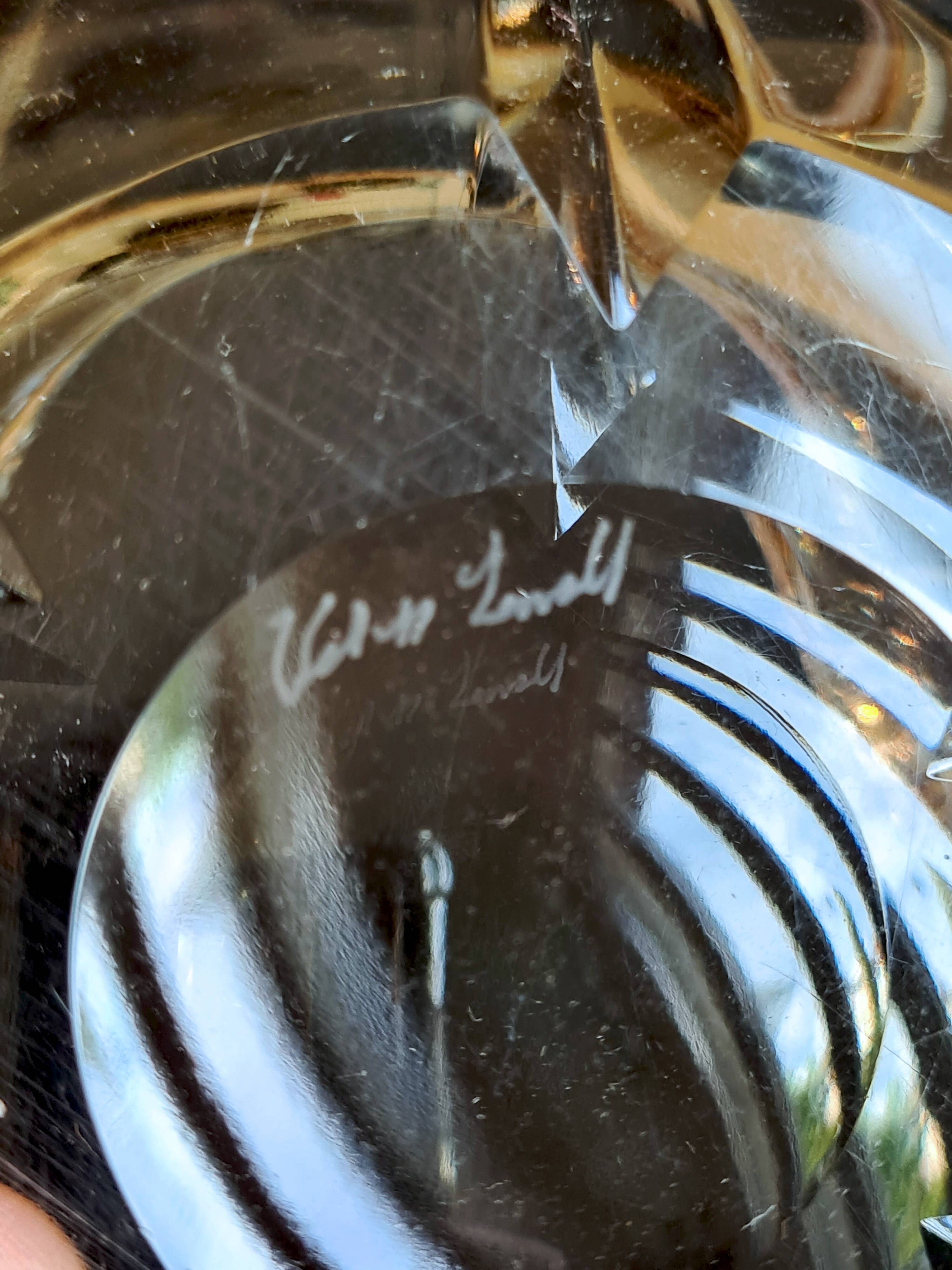 Val Saint Lambert Blown Crystal Ashtray / Pocket Tray (Vintage)