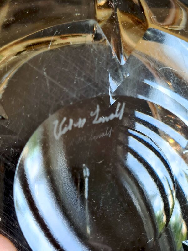 Vide-poche / Cendrier en cristal soufflé Val Saint Lambert (Vintage)