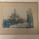 Jean carzou ( 1907-2000 ), vue d’un port - litho épreuve d’ artiste signée 1954
