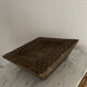 Square ashtray vintage carved wood