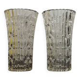 Paire de vases en cristal taillé vintage