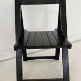Pair of wooden folding chairs in the style of Aldo Jacober
