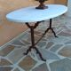 Former large parisian bistro table marble 1940s
