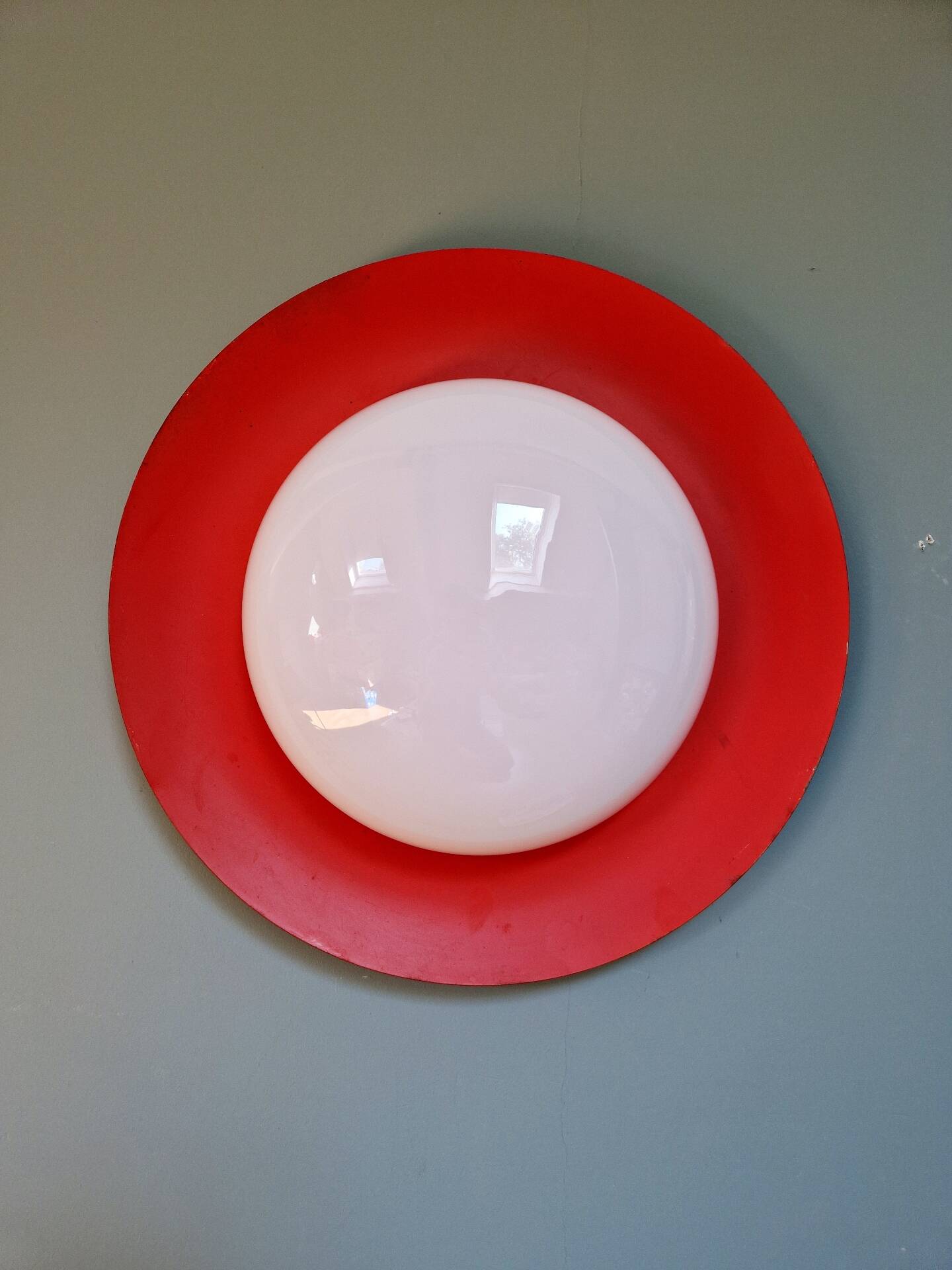 Pair of XXL orange Space Age wall sconces, 1960