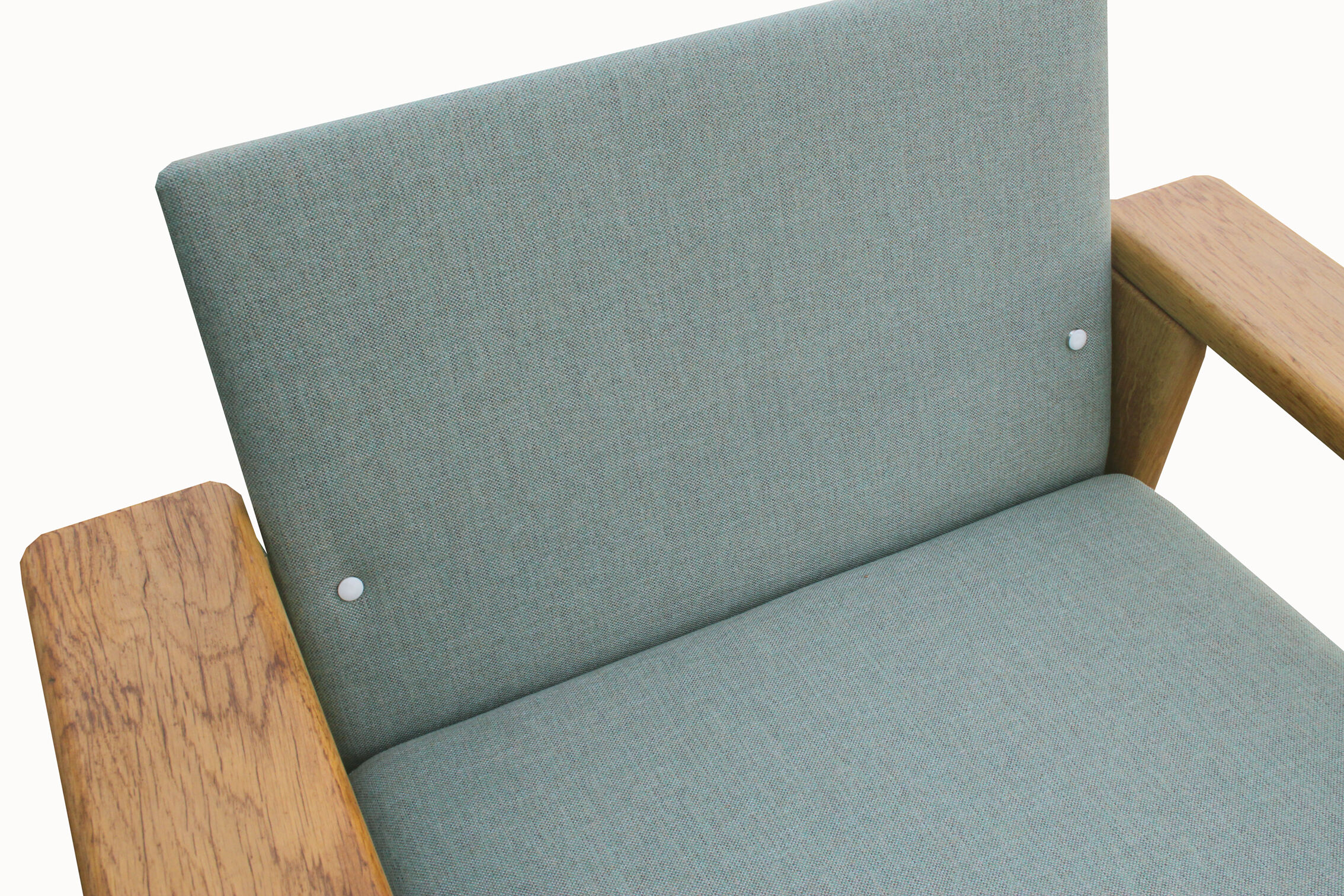 1970s armchair with oak stool