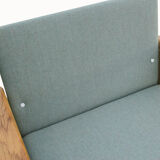 1970s armchair with oak stool