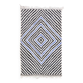 Kilim berbère marocain bleu noir et écru 2,45x1,43m