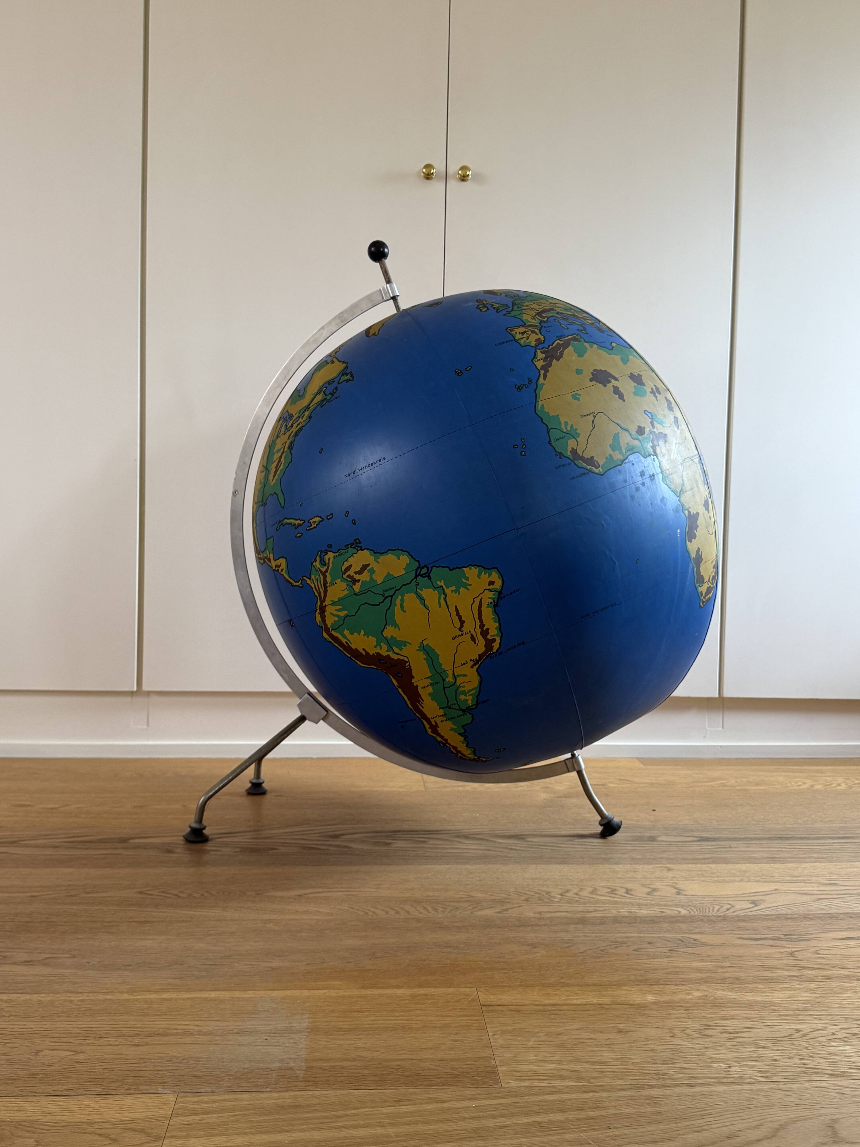 Schul Knickmann, floor inflatable physical Globe, Hamburg Germany 1950