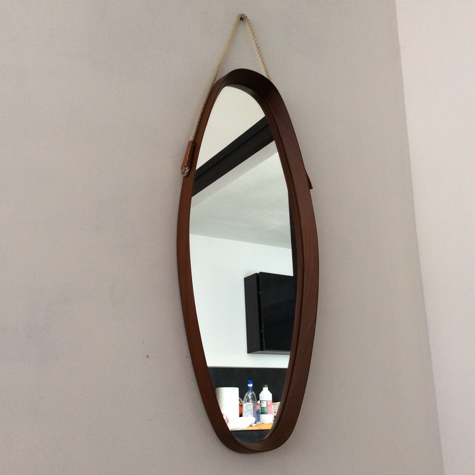 Scandinavian teak mirror from the 60s and 70s
