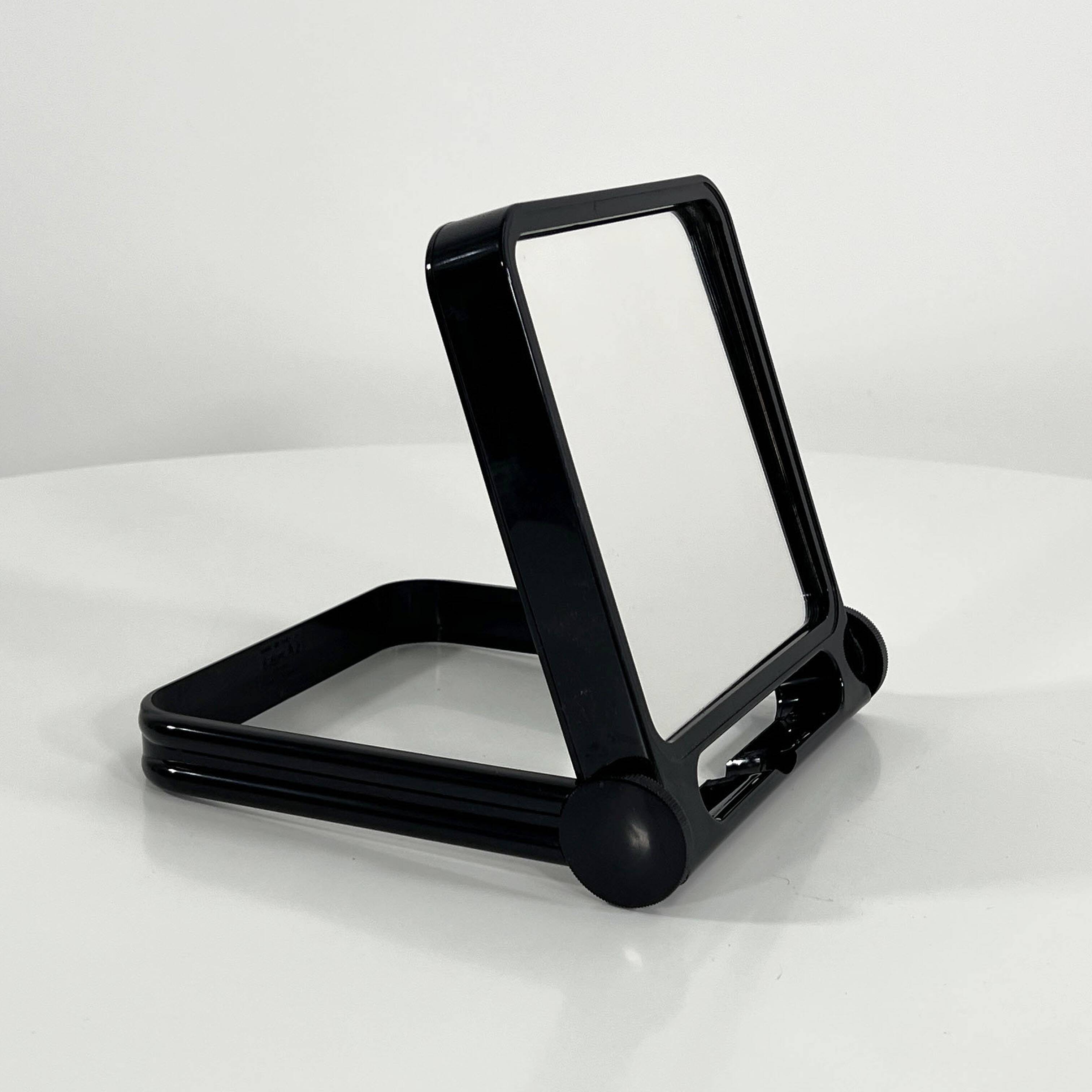 Double Black Table Mirror by Roberto Maderna for Gedy, 1970