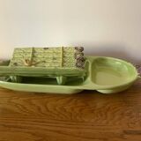 Antique slip porcelain asparagus dishes