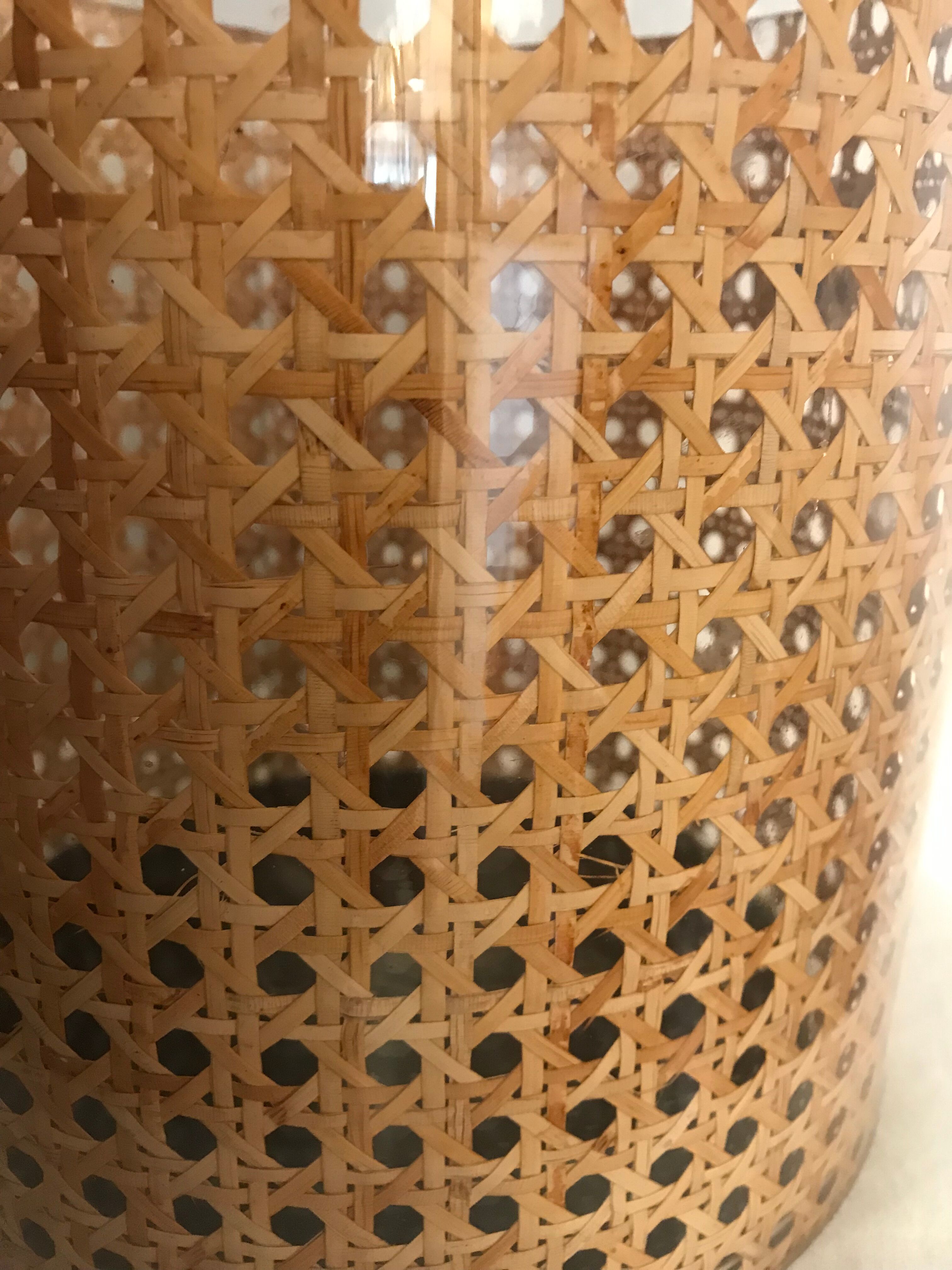 Lucite and brass magazine rack