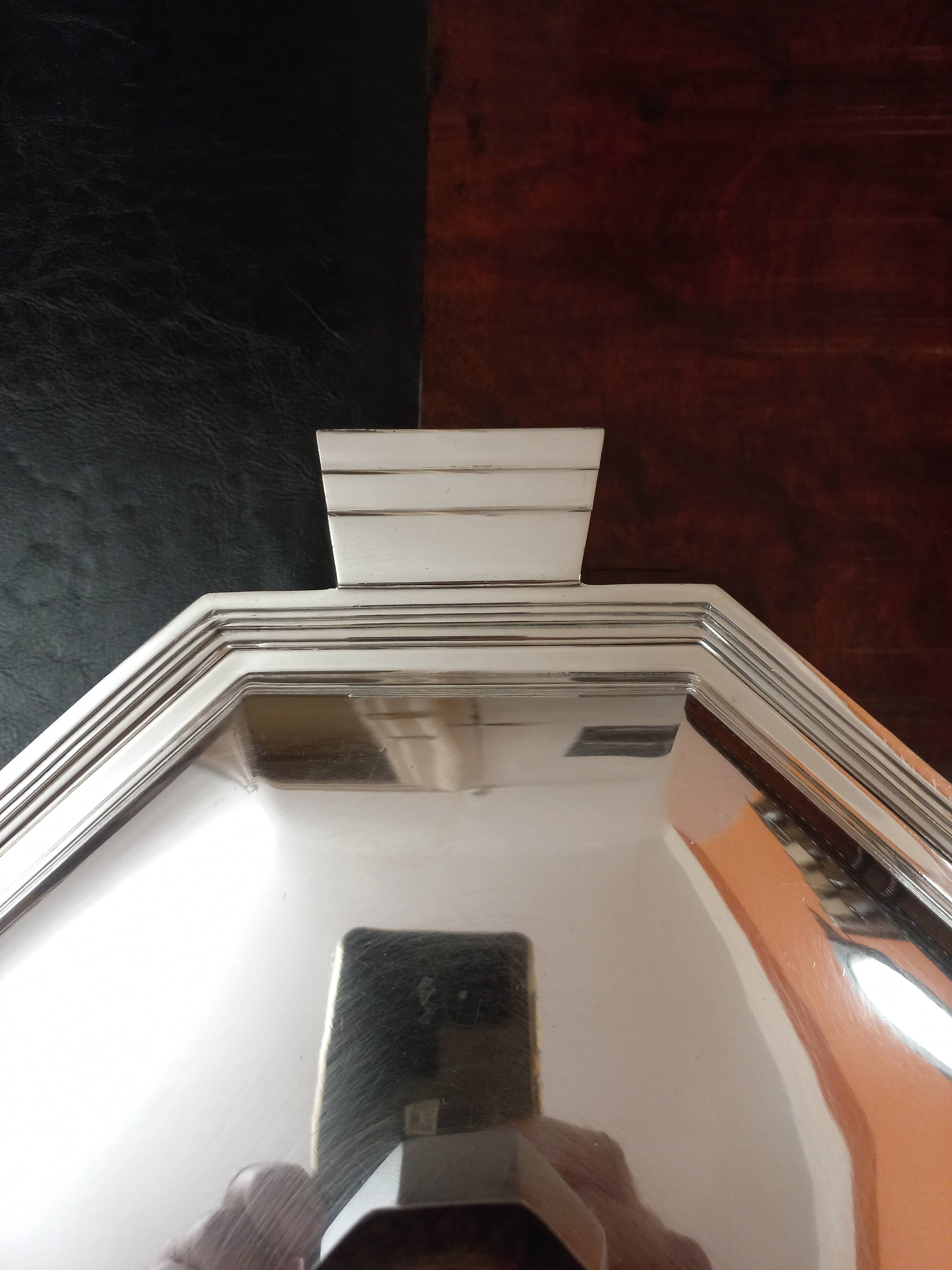 Art Deco plate 1930 silver metal