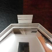 Plat Art Déco 1930 métal argenté