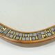1950s  mirror with mosaic and cherry wood frame