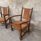 Pair of neo-Basque armchairs
