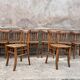 Series of 8 chairs bistro wood curve