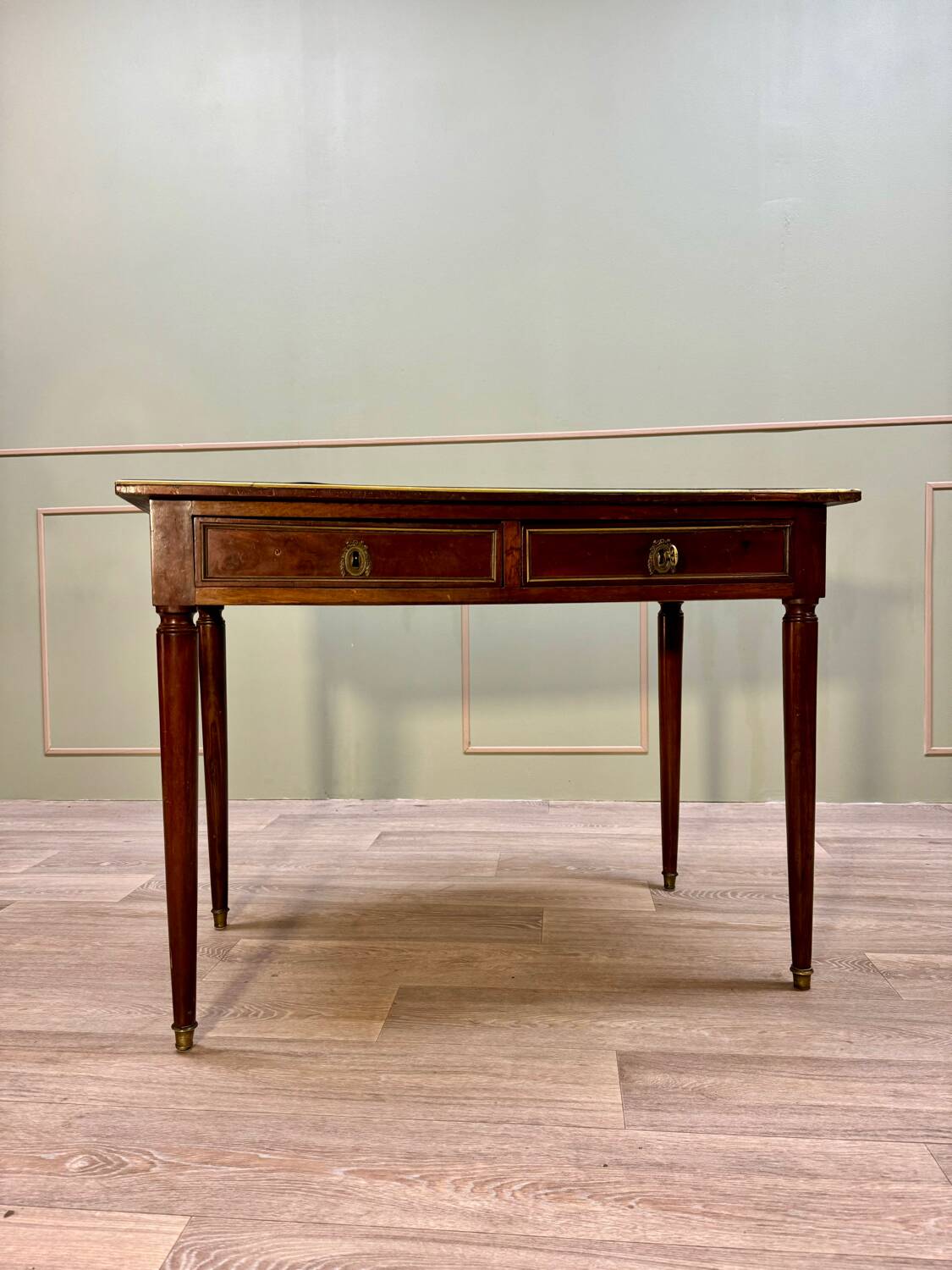 Flat Mahogany Desk From Directoire Period XVIII Eme Century
