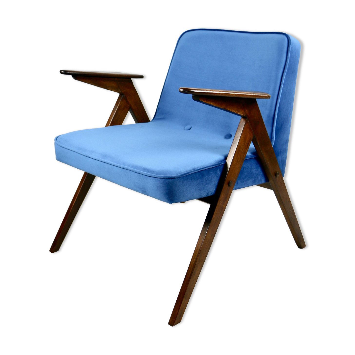 Blue Ocean Bunny Armchair by Józef Chierowski 1970s