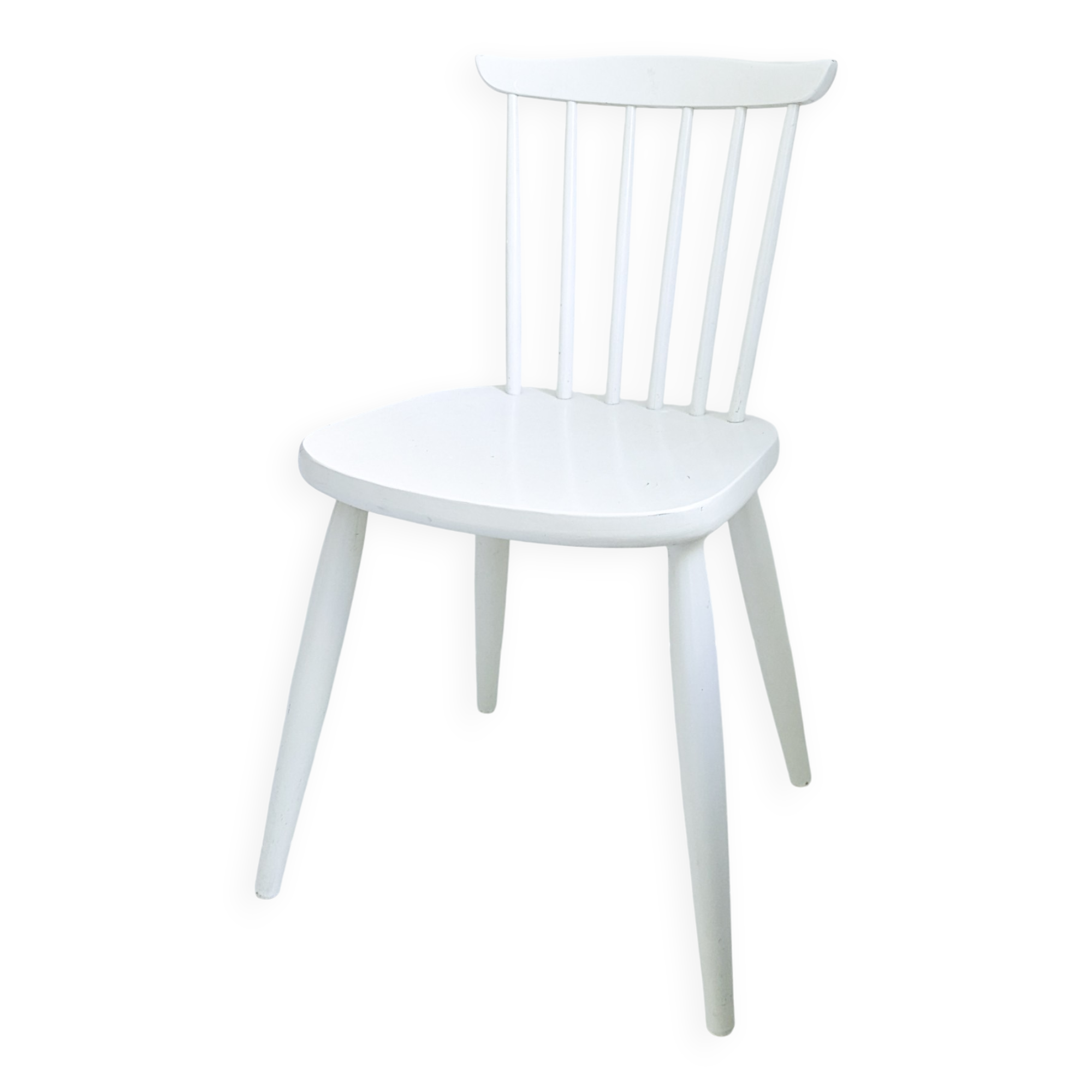 Chaise vintage blanche en bois