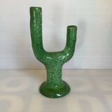 Handcrafted green cactus candle holders