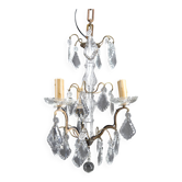 Chandelier, bronze/Baccarat crystal, 3 lights, Louis XV style, Fr, 1900