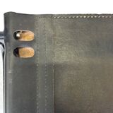 Vintage Black Leather & black frame Italian Modern Barstool