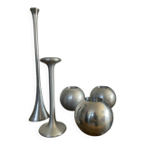 Set of 5 vintage IKEA aluminum candle holders