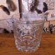 Beautiful cut glass ice bucket of vintage French quality with fixed handles 4502.