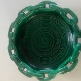 Grand plat vallauris émaillé vert