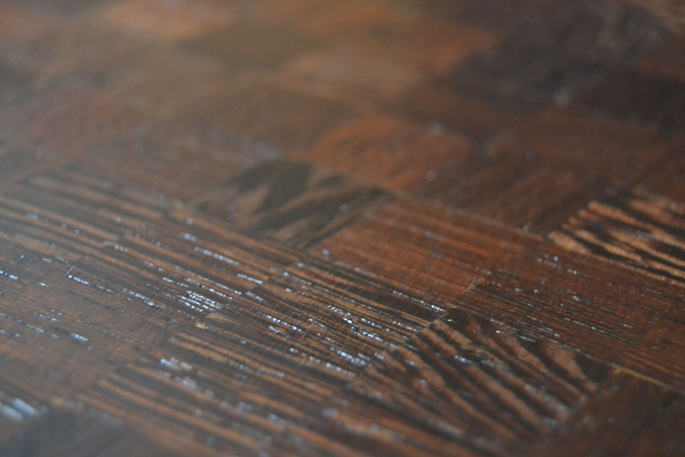 Table low marquetry in wenge