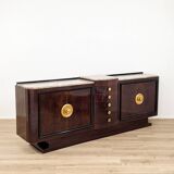 Art Deco sideboard in solid wood and marble