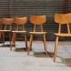 Set of 5 all-wood chairs published by Ton 1960