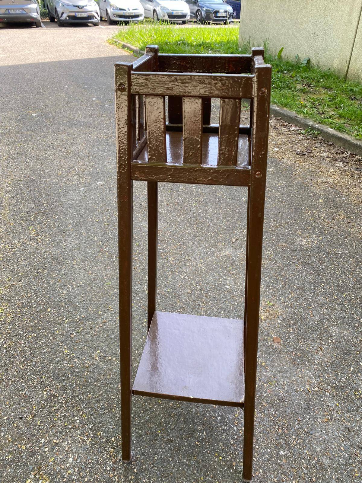 Vintage solid wood stool repainted 91cm