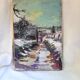 Oil on canvas, landscape under the snow, Jacques Wallart