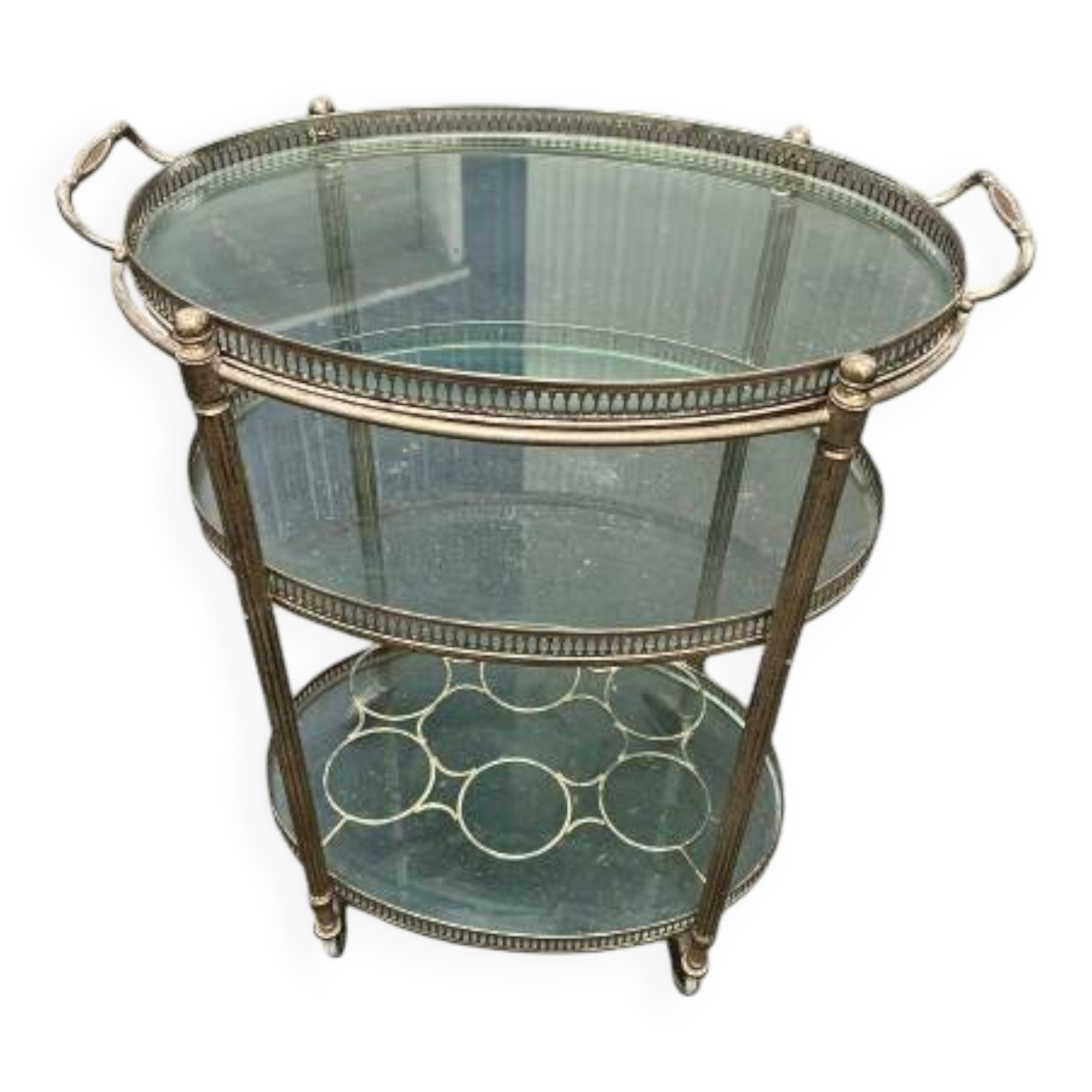 Metal and glass serving trolley