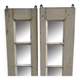 Miroirs Blanc Paire Recycle Ancienne Fenetre Bois Teck