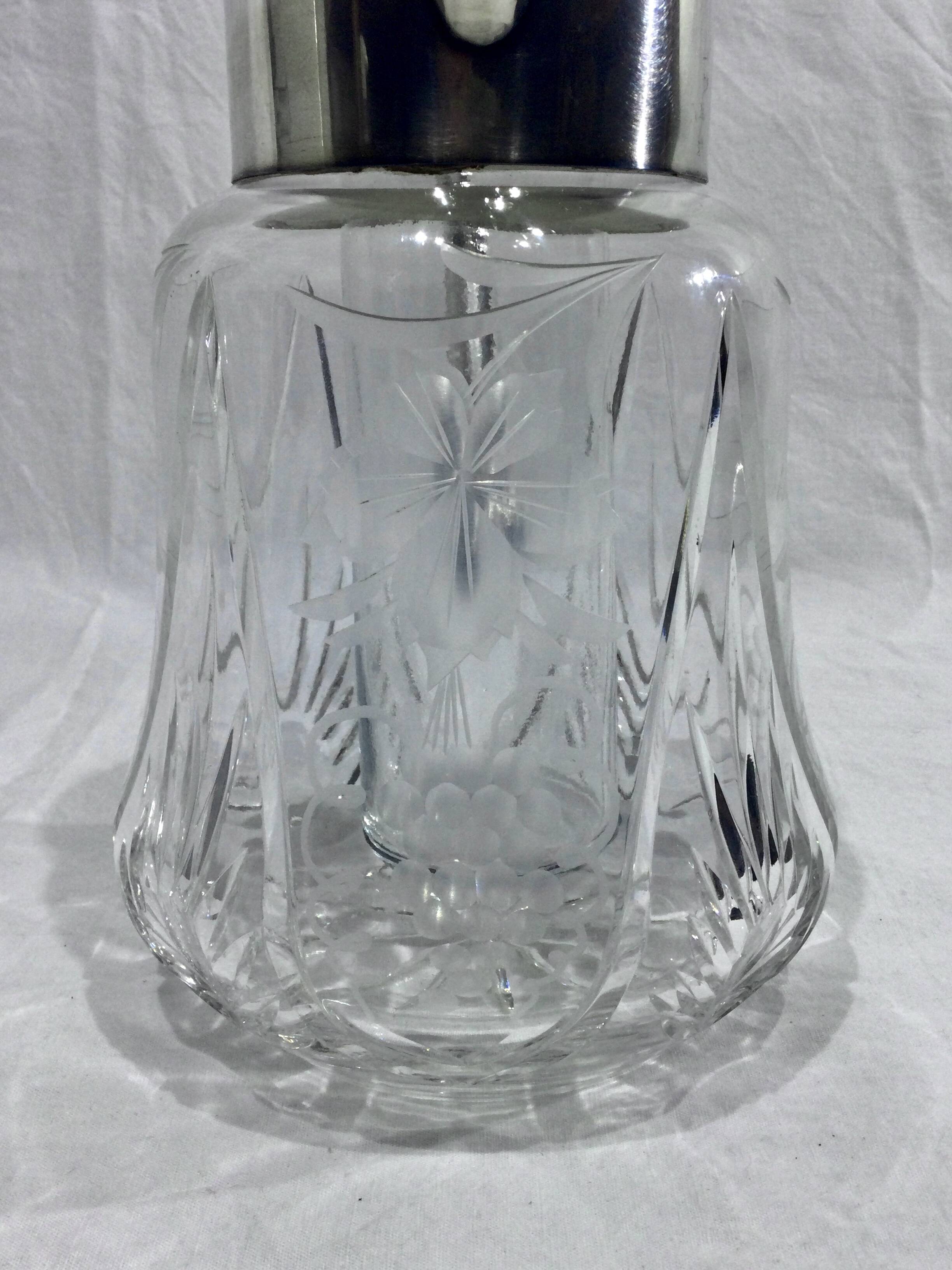 Crystal and silver-plated jug