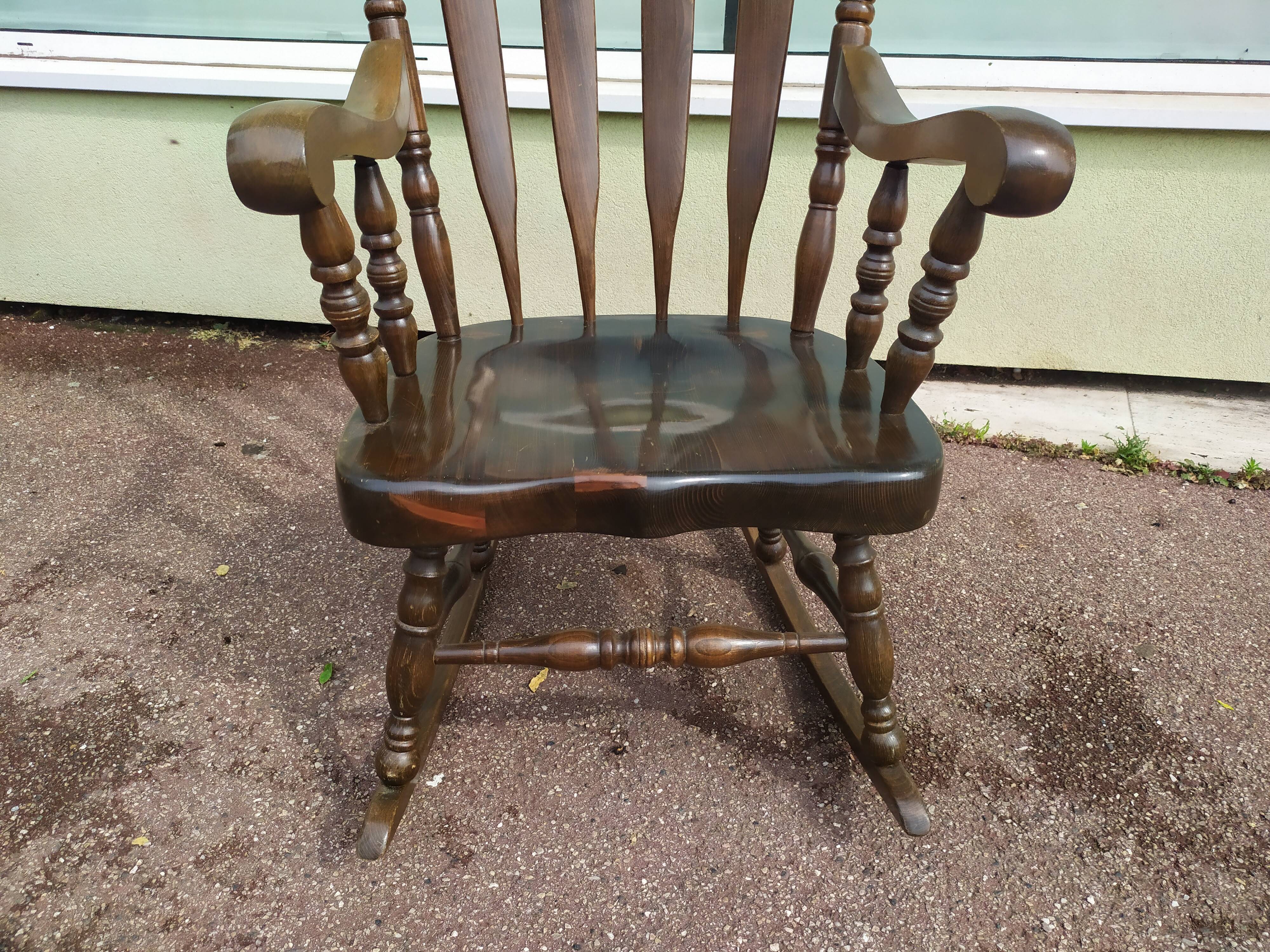 Rocking chair in solid wood beech - yugoslavia