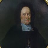 Portrait of a man prelate from the louis xiv period oil on tin end xviith century