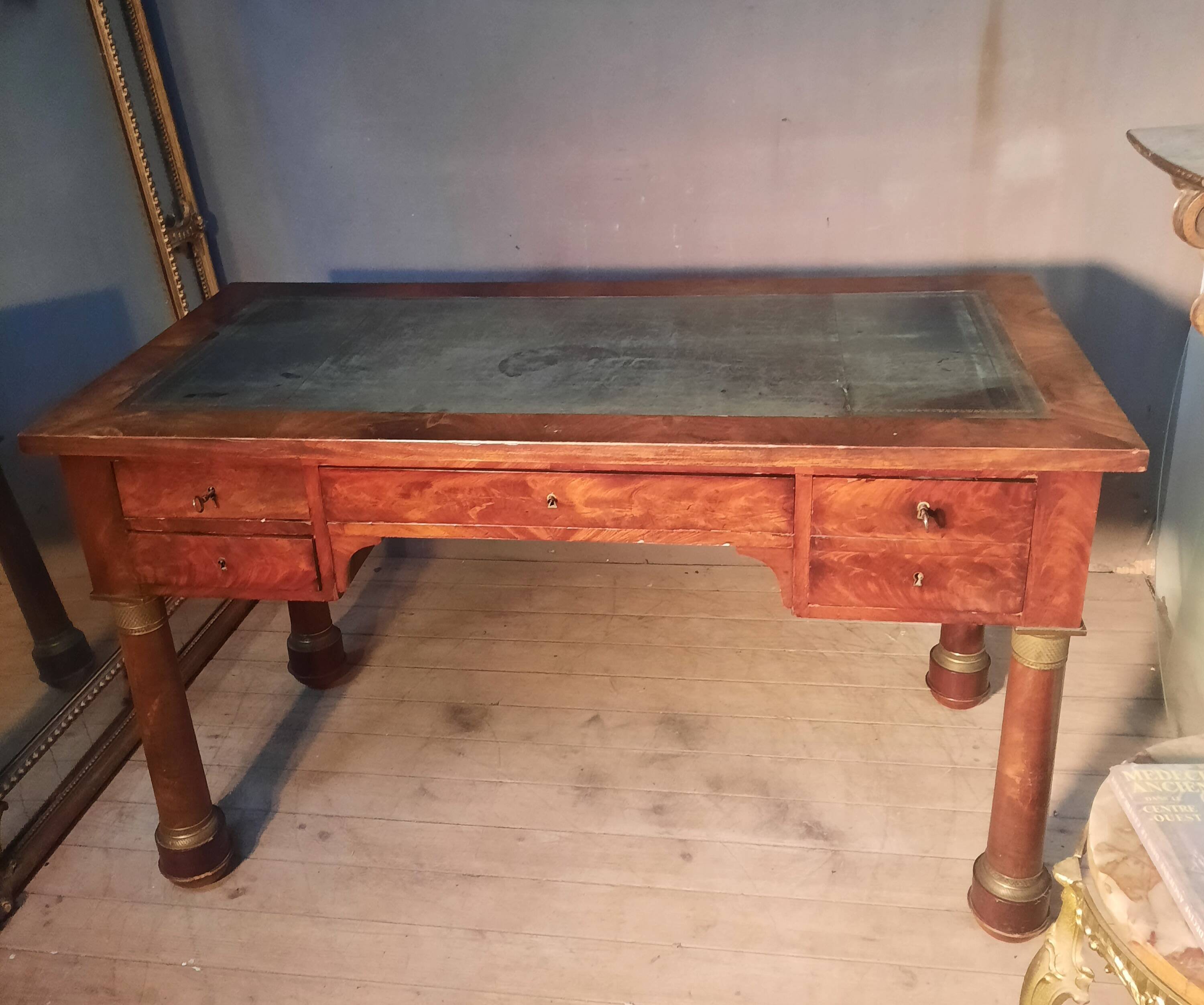 Mahogany desk from the Empire period.