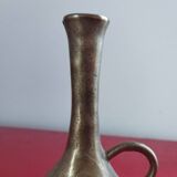 Brutalist jug vase solid brass boho 60s 70s