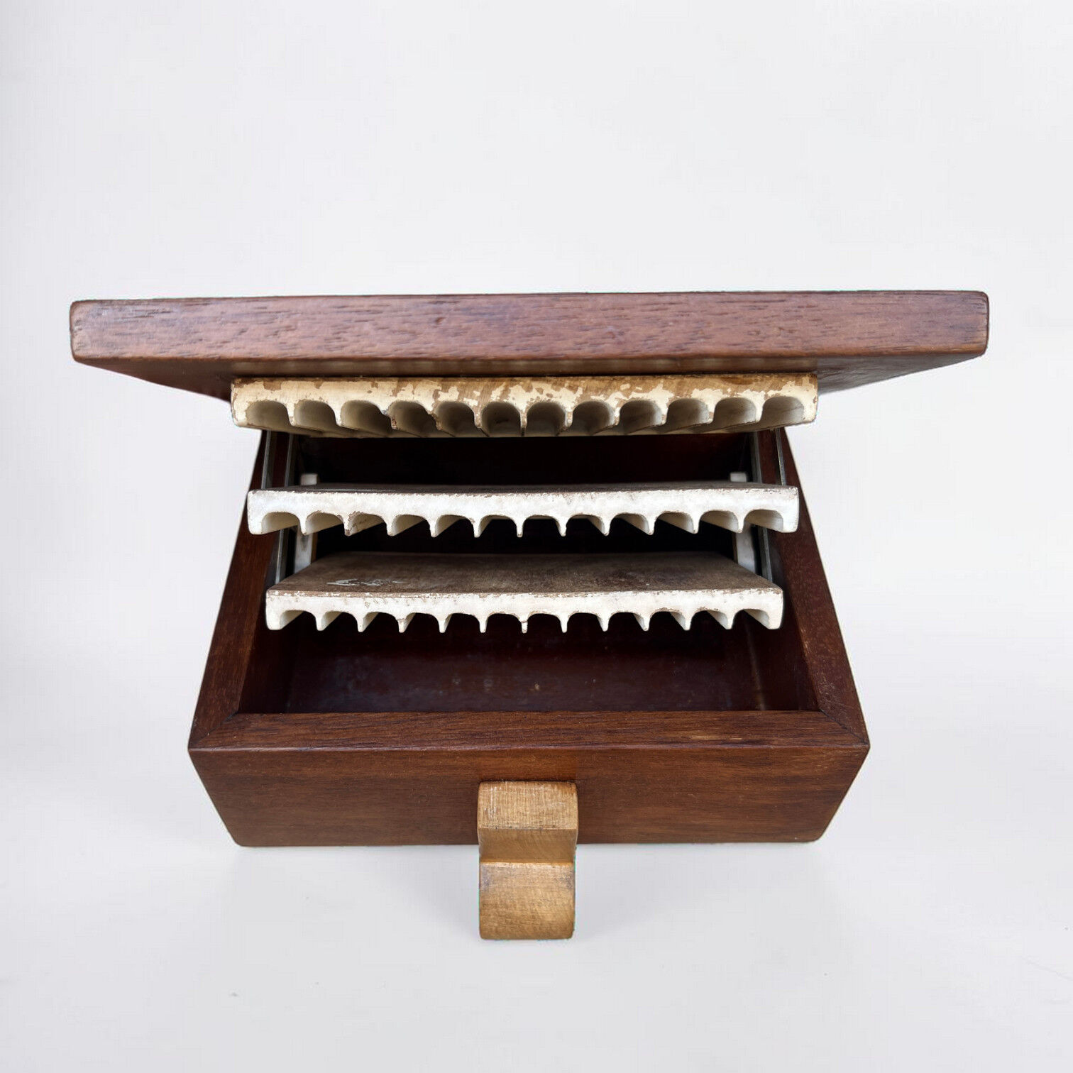 Art Deco wooden cigarette dispenser 1930s cigarette box