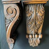 Carved wooden ornaments or consoles