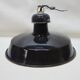 Suspension lampe industrielle atelier abat jour en métal émaillé noir vintage