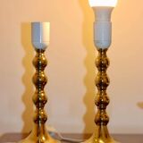 Paire de lampes suédoises en laiton du milieu du siècle